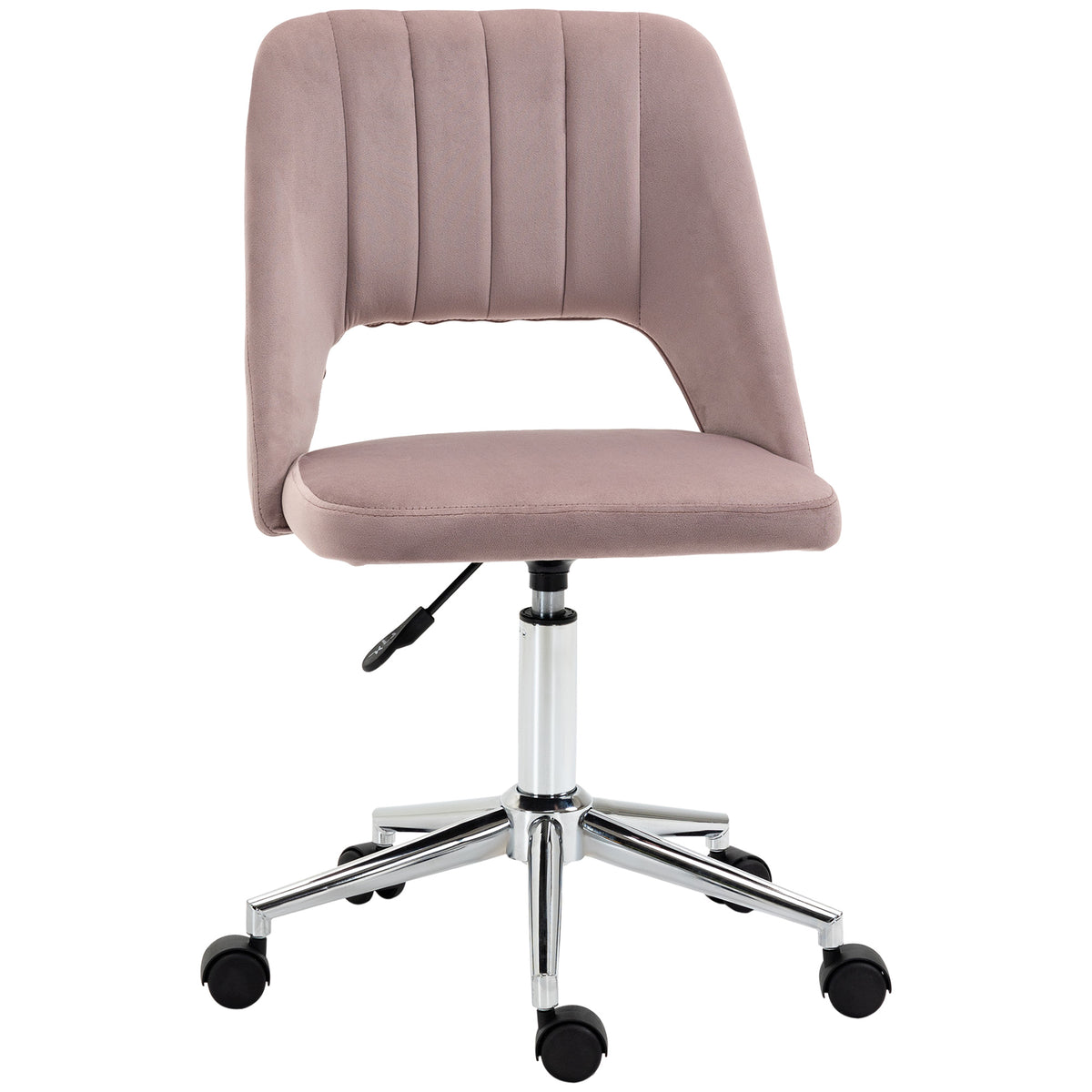 Mid Back Office Chair Velvet Fabric Swivel Scallop Shape Computer Desk Chair, Green – view 50