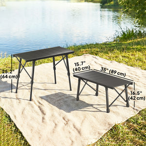 Folding Picnic Table Heavy Duty Camping Table with Removable Plates Non-slip Feet for Outdoor BBQ