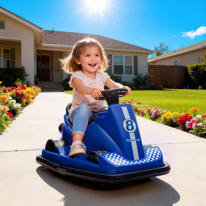 Qaba Bumper Car for Kids, 6V Battery Powered Bumping Car with 360 Degree Spin, Dual Motors, Music, for 3-8 Years