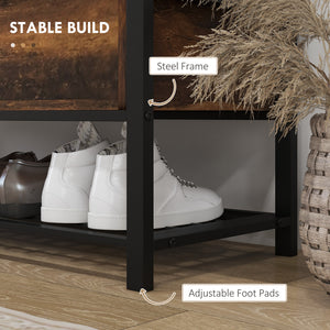 Shoe Storage with Seat, Upholstered Hallway Bench, Shoe Bench with Flip Top and Hidden Space for 4 Pairs of Shoes