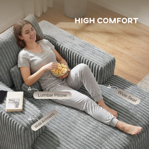 Sofa Bed, Sleeper Chair Bed with Pillow, Single, Grey