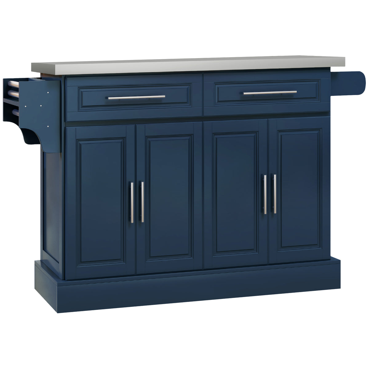 Stainless Steel Kitchen Island with Storage and Stainless Steel Top, Kitchen Trolley with Drawers – view 29
