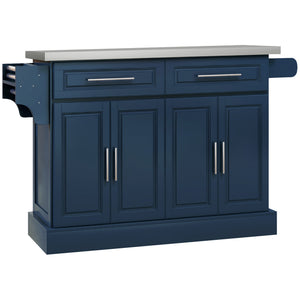 Stainless Steel Kitchen Island with Storage and Stainless Steel Top, Kitchen Trolley with Drawers – view 29