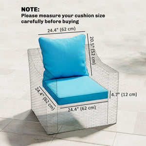 Seat Cushion Back Pillows Replacement Set of 2, Patio Chair Cushions Set for Indoor Outdoor, Blue – view 37