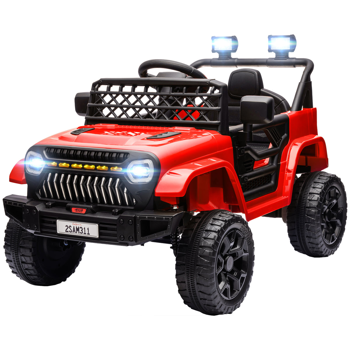 Qaba 12V Ride on Truck, Electric Car for Kids with Remote Control, Suspension, 3 Speeds, USB Music Headlights
