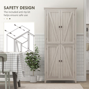 72" Freestanding Storage Cabinet, Kitchen Pantry Cabinet with Doors and Shelves for Dining Room, Natural – view 26