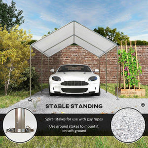 10' x 20' Carport Heavy Duty Galvanized Car Canopy with Included Anchor Kit, 3 Reinforced Steel Cables – view 5