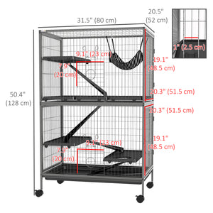 5-Tier Rolling Small Animal Cage, Deluxe Guinea Pig Cage, Ferret Cage for Mink Chinchilla Kitten Rabbit – view 9