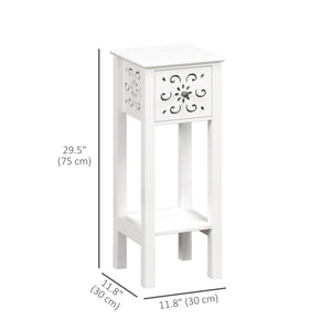 Nightstand Set of 2 with Drawer and Open Storage Shelf Black – view 9