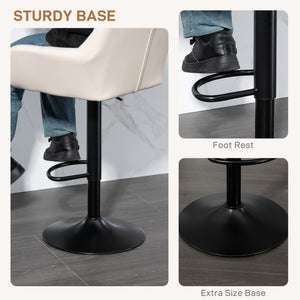Swivel Barstools Set of 2 Adjustable Bar Stools with Footrest Armrests and PU Leather Back for Dining Room – view 8
