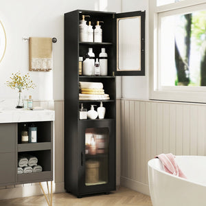 Tall Bathroom Storage Cabinet 67 Inches Freestanding Storage Organizer-Black view 2