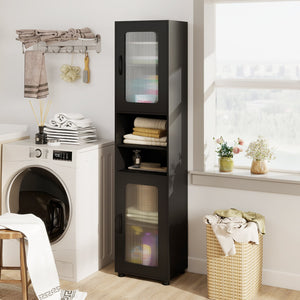 Tall Bathroom Storage Cabinet 67 Inches Freestanding Storage Organizer-Black view 3