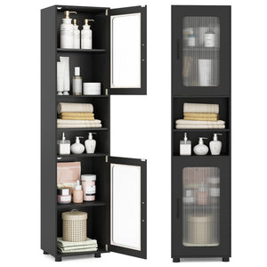 Tall Bathroom Storage Cabinet 67 Inches Freestanding Storage Organizer-Black view 4