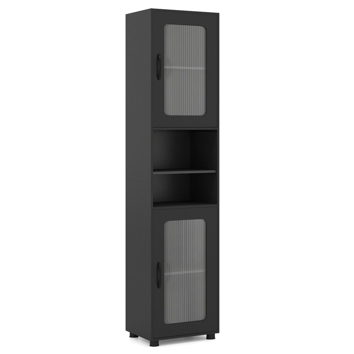 Tall Bathroom Storage Cabinet 67 Inches Freestanding Storage Organizer-Black