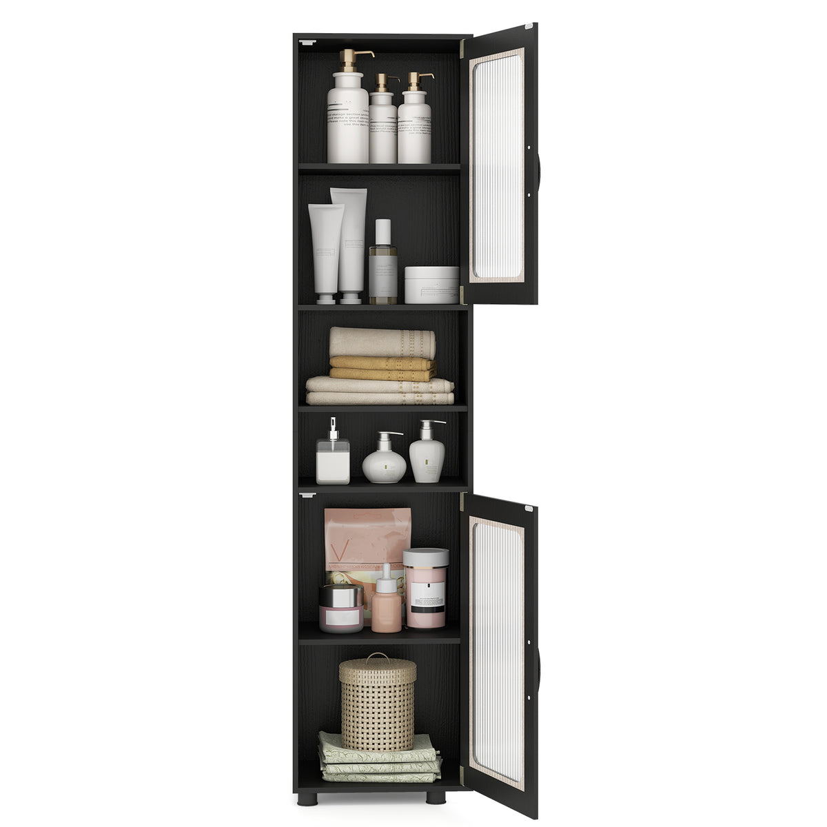 Tall Bathroom Storage Cabinet 67 Inches Freestanding Storage Organizer-Black view 6