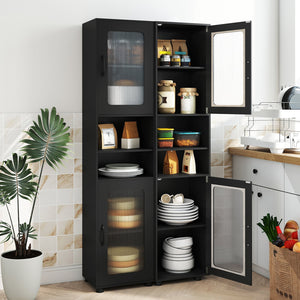 Tall Bathroom Storage Cabinet 67 Inches Freestanding Storage Organizer-Black view 8