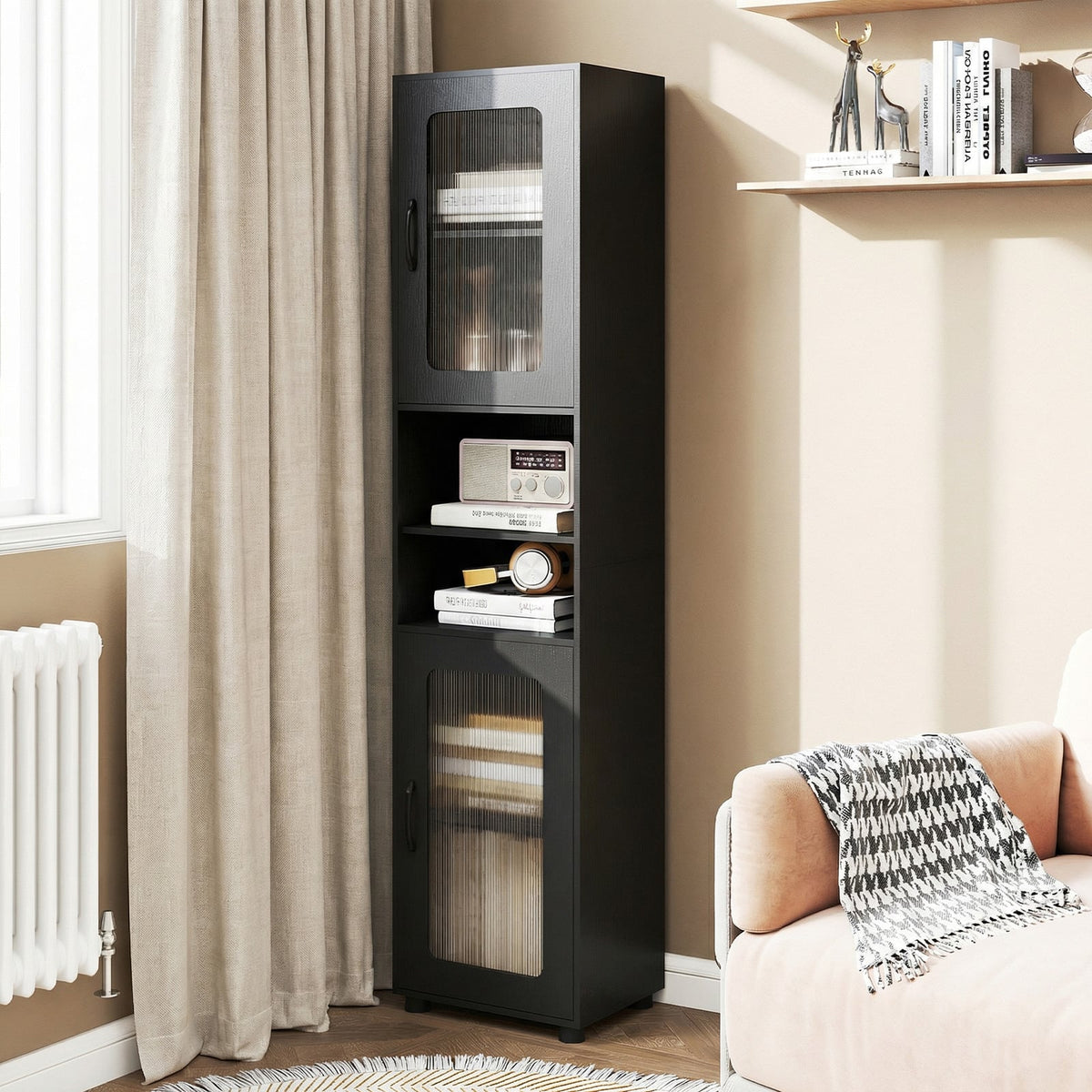 Tall Bathroom Storage Cabinet 67 Inches Freestanding Storage Organizer-Black view 9
