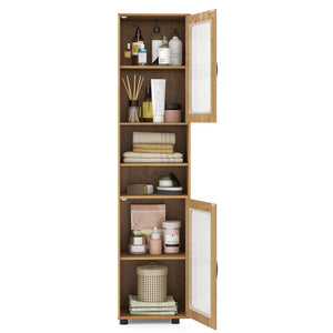Tall Bathroom Storage Cabinet 67 Inches Freestanding Storage Organizer-Natural view 6