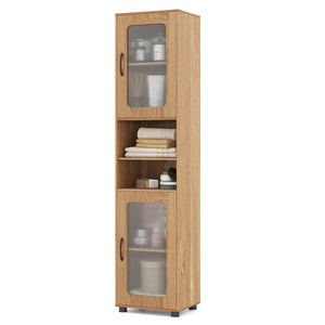 Tall Bathroom Storage Cabinet 67 Inches Freestanding Storage Organizer-Natural view 7