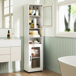 Tall Bathroom Storage Cabinet 67 Inches Freestanding Storage Organizer-White view 2