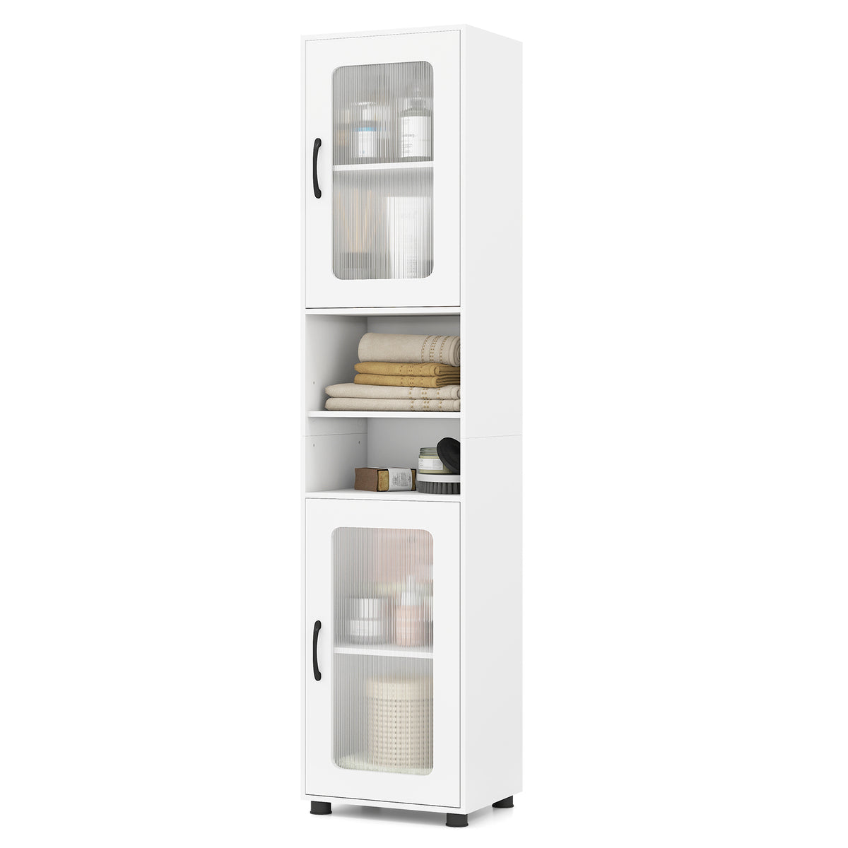Tall Bathroom Storage Cabinet 67 Inches Freestanding Storage Organizer-White view 6
