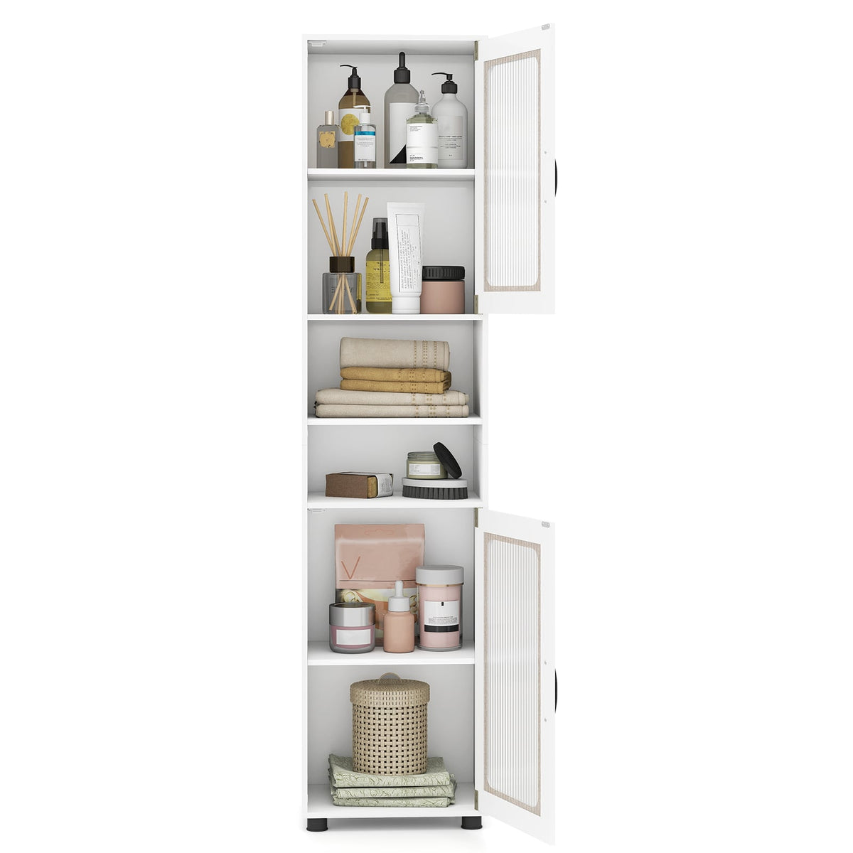 Tall Bathroom Storage Cabinet 67 Inches Freestanding Storage Organizer-White view 7