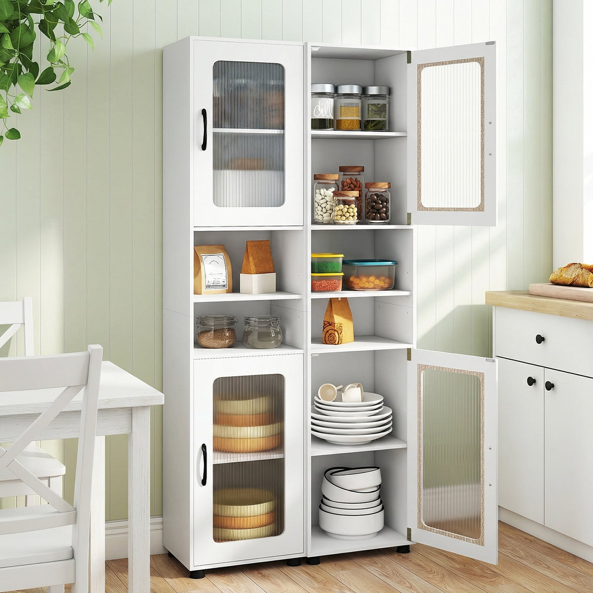 Tall Bathroom Storage Cabinet 67 Inches Freestanding Storage Organizer-White view 8
