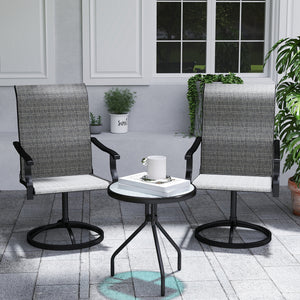 Outdoor Swivel Dining Chairs Set of 2, High Back Swivel Chairs with All Weather Mesh for Deck, Backyard – view 21