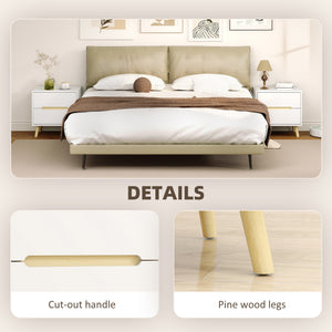 Nightstand, Bedside Table with 2 Drawers, Modern Side End Table with Solid Wood Legs for Bedroom, White – view 26