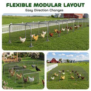 Extra Long Chicken Tunnel for Outside, 354" x 39" Galvanized Steel Chicken Run for 10-15 Chickens or Ducks