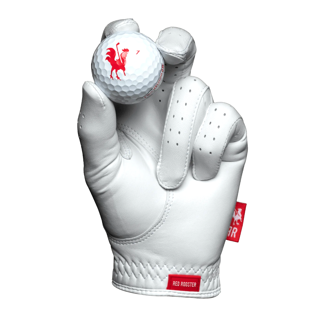 The Feather - Red Rooster Golf AAA Cabretta Leather Golf Glove, pearl-white leather