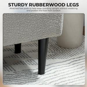 Modern Storage Bench, Ottoman with Storage and Lamb's Wool Upholstery for Living Room, Bedroom, Black – view 18