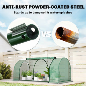 8' x 3' x 2.6' Mini Greenhouse Portable Hot House for Plants with Zippered Doors for Outdoor, Indoor – view 11