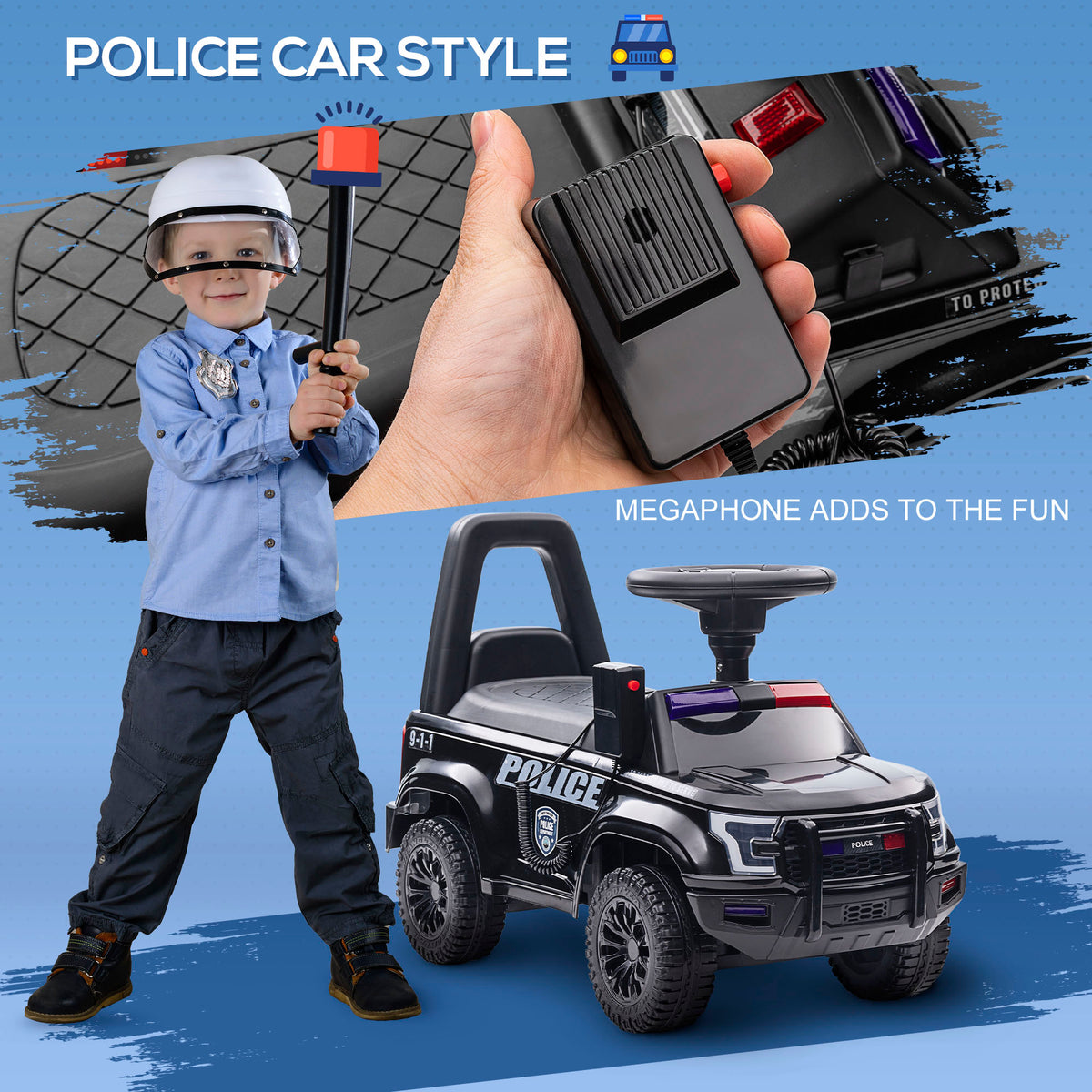 Aosom Kids Ride On Sliding Car with Hidden Under Seat Storage, Foot-to-Floor Design