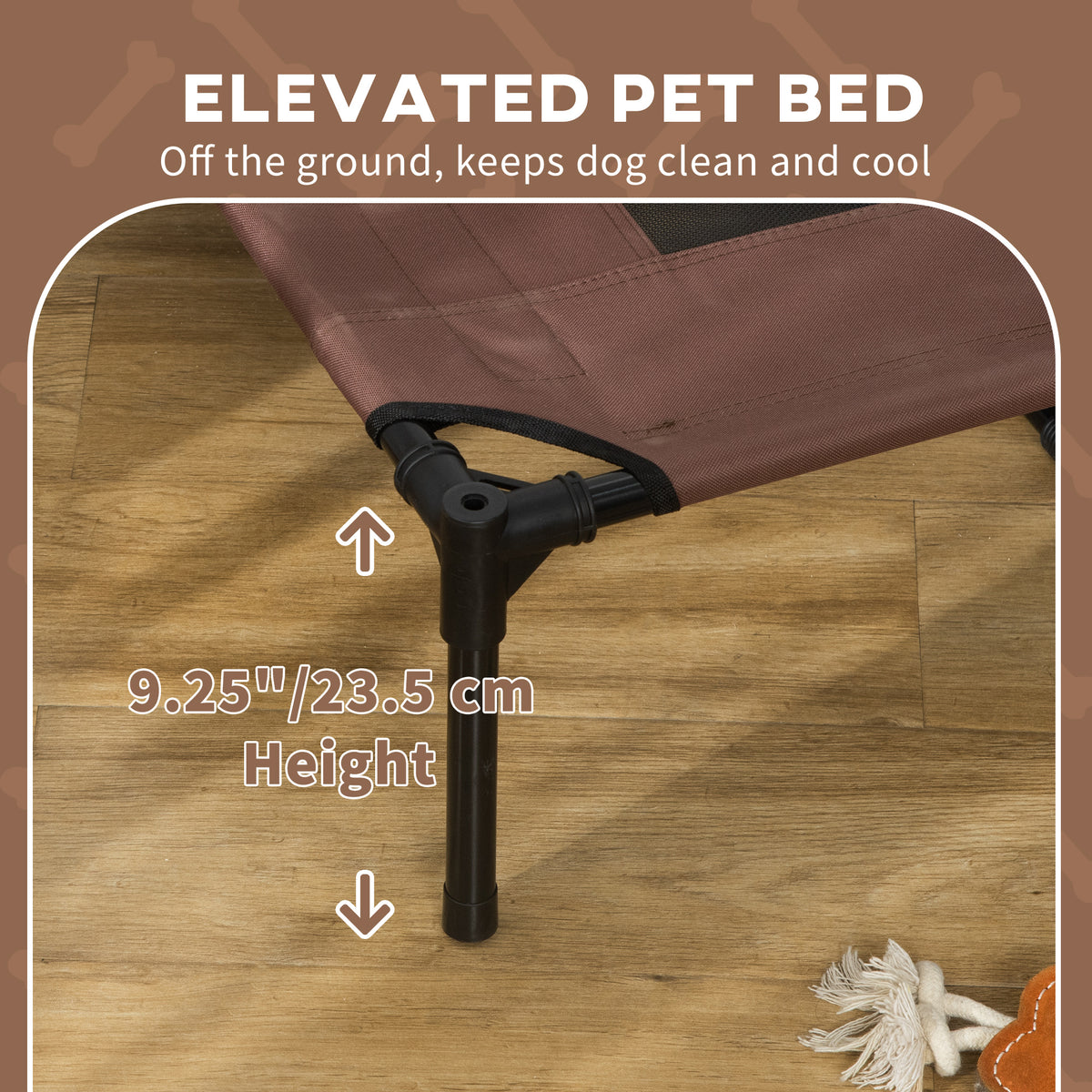 Elevated Dog Bed with Canopy, Portable Raised Dog Cot for XL Sized Dogs, Indoor & Outdoor, 48" x 36" x 43" – view 9