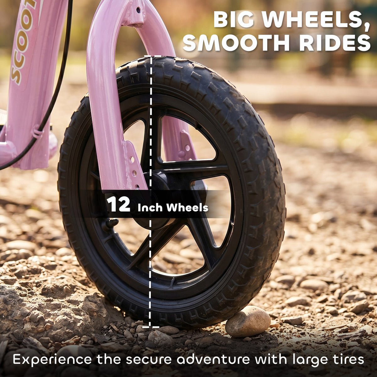 Kids Scooter with 12" EVA Big Tires, Street Bike Bicycle for Teens with Adjustable Height Handle for 5-12 – view 7