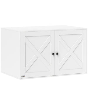 Cat Litter Box Enclosure with Double Doors, Handles, Fit Most of Cat and Litter Box, 31.5" x 21" x 20", White