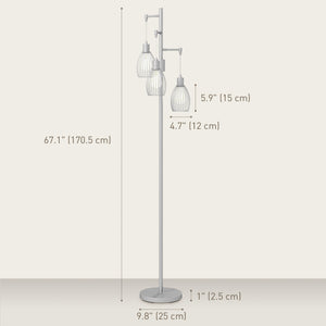 Industrial Floor Lamp with 3 Hanging Wire Lampshades, Dimmable Standing Lamp for Living Room, Bedroom – view 16