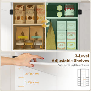 Tall Pantry Cabinet, 64" Storage Cabinet with Adjustable Shelves and 8 Door Spice Racks for Kitchen – view 11