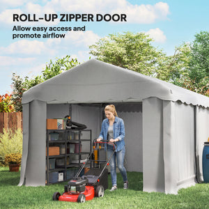 20' x 10' Portable Shed, Outdoor Storage Shed Tent with Roll-up Zipper Door and Removable Sidewalls – view 13