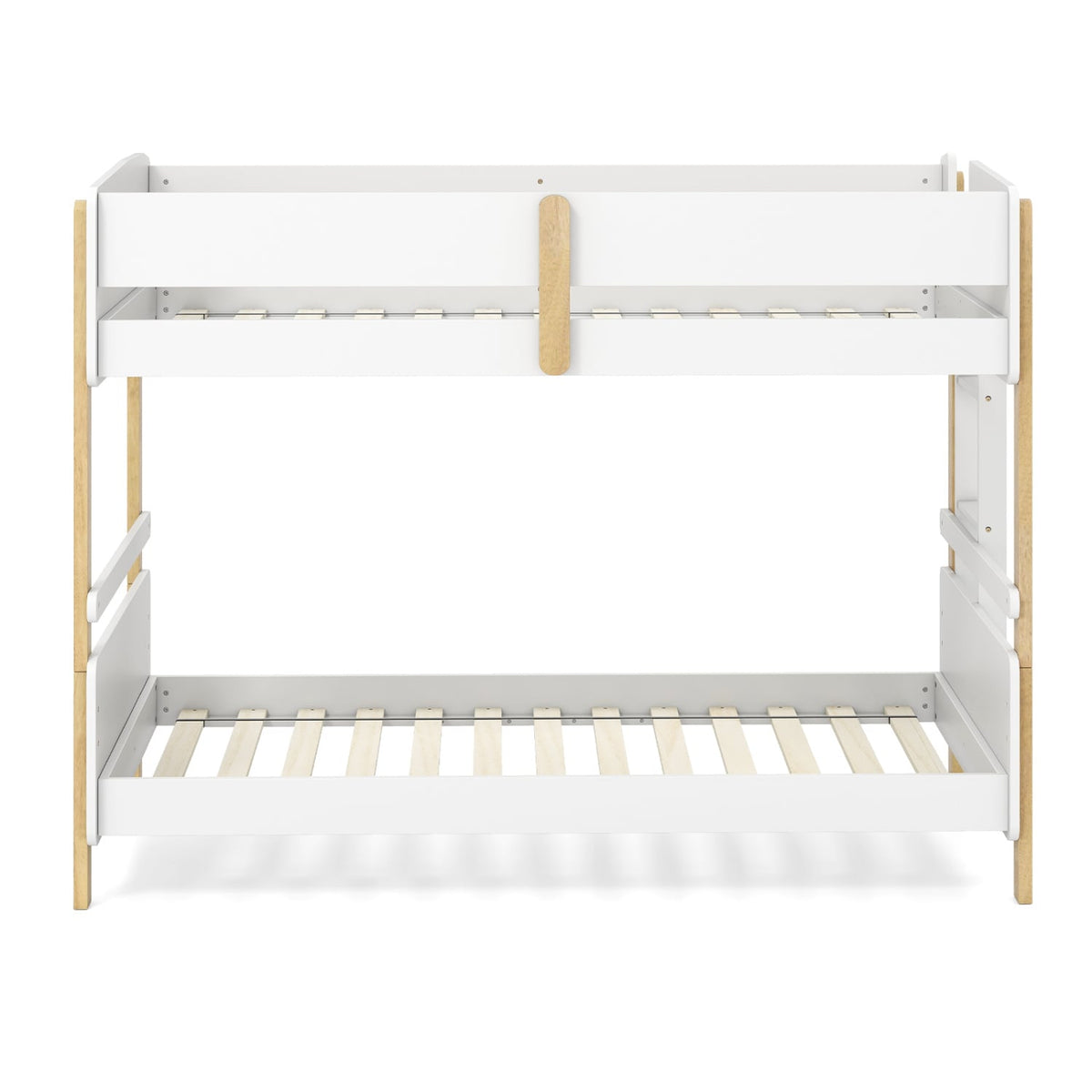 Twin Over Twin Bunk Bed with Ladder Convertible to 2 Twin Beds Toddler Wood Bunk Bed-White view 4