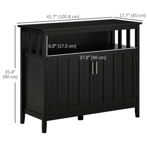 Sideboard Buffet Server Storage Cabinet Console Table with 2 Doors and Adjustable Shelves for Kitchen & Dining Room, Black