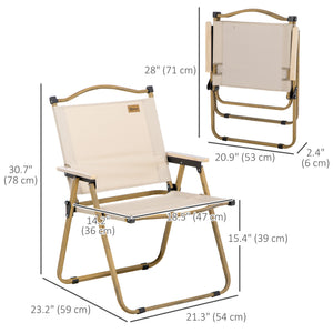 Camping Chair, Lightweight Folding Chair, Portable Armchair, Excellent for Festivals, Fishing, Khaki – view 2
