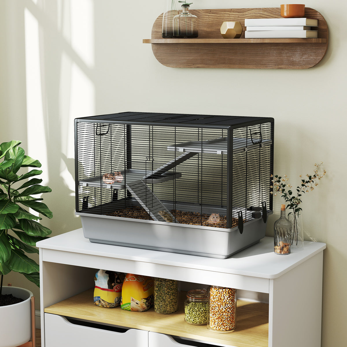 3-tier Hamster Cage, Guinea Pig Cage, Pet Chinchillas Play House Indoor with Accessories Food Dish Water – view 10