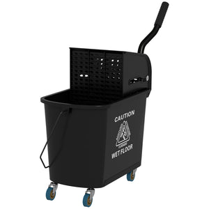 Compact Mop Bucket with Wringer, Mop Bucket on Wheels, 5 Gallon, Separate Dirty and Clean Water, Yellow – view 8