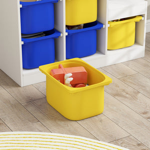 Qaba 3 Layers Toy Storage Organizer Kids Bookshelf Children Toy Storage w/ 6 Plastic Bins