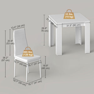 Dining Table Set for 2, Square Kitchen Table and Chairs – view 9