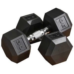 Soozier 2 x 10lbs Rubber Dumbbells Weight Set, Dumbbell Hand Weight for Body Fitness Training for Home Office Gym