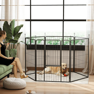 Heavy Duty Dog Playpen with Door for Small Dogs, 6 Panels, 23.5"H