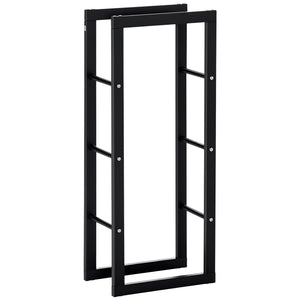 15.7" x 9.8" x 39.4" Firewood Rack Outdoor, Log Holder Fireplace Storage Rack with Handles and 220 lbs.